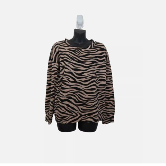 Kate Spade size Small Animal Print Long Sleeve Top Crew Neck Sweater - Picture 1 of 4